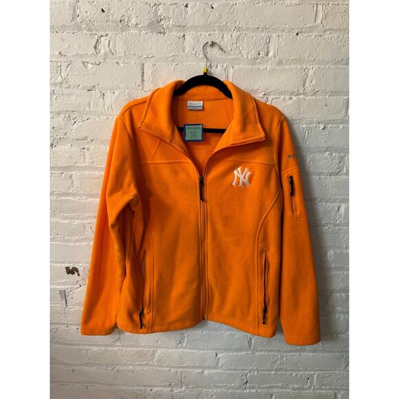 Columbia Orange Yankees Fleece Zip up Size L - Picture 7 of 8